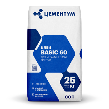 BASIC 60 Клей для керамической плитки (С0 T), 25 кг